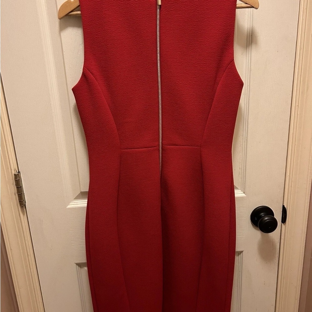 Calvin Klein Elegant Red Sleeveless Dress Sz 10 EUC!! - Picture 7 of 10